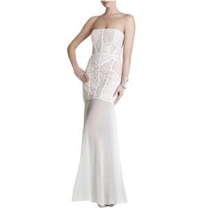 bcbg white gown
